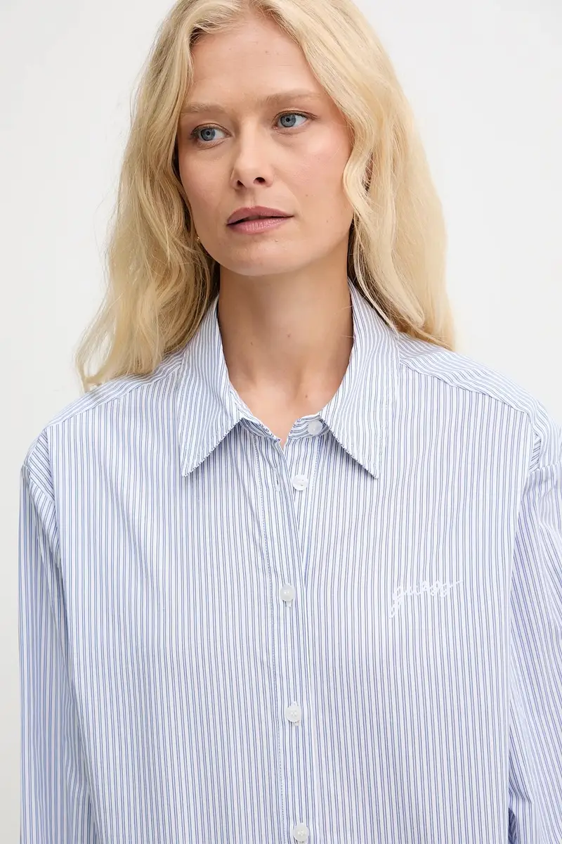 camicia in cotone LAURIANE donna colore blu W5YH47 WHD10 miniatura 4