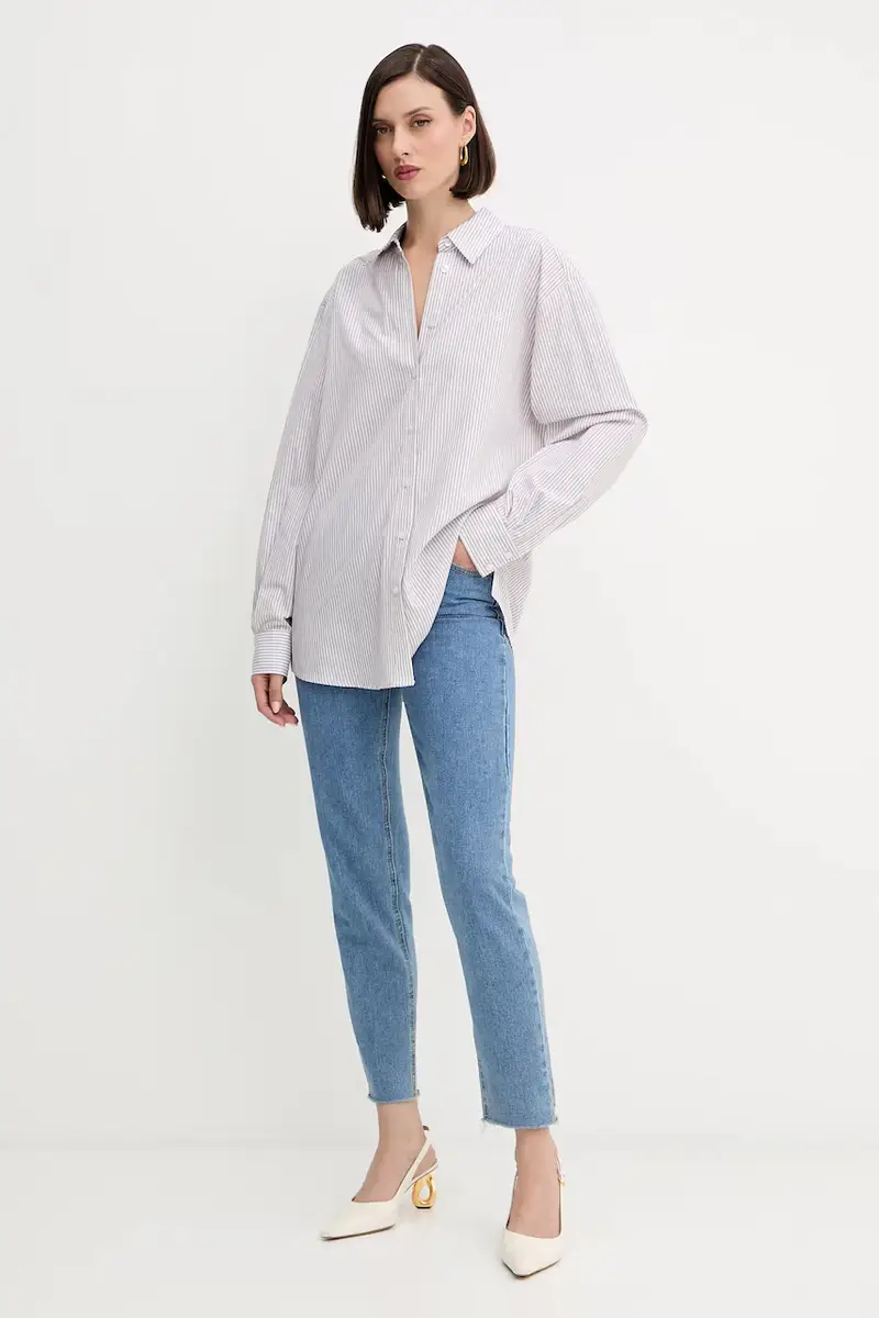 camicia in cotone LAURIANE donna colore rosa W5YH47 WHD10 miniatura 2