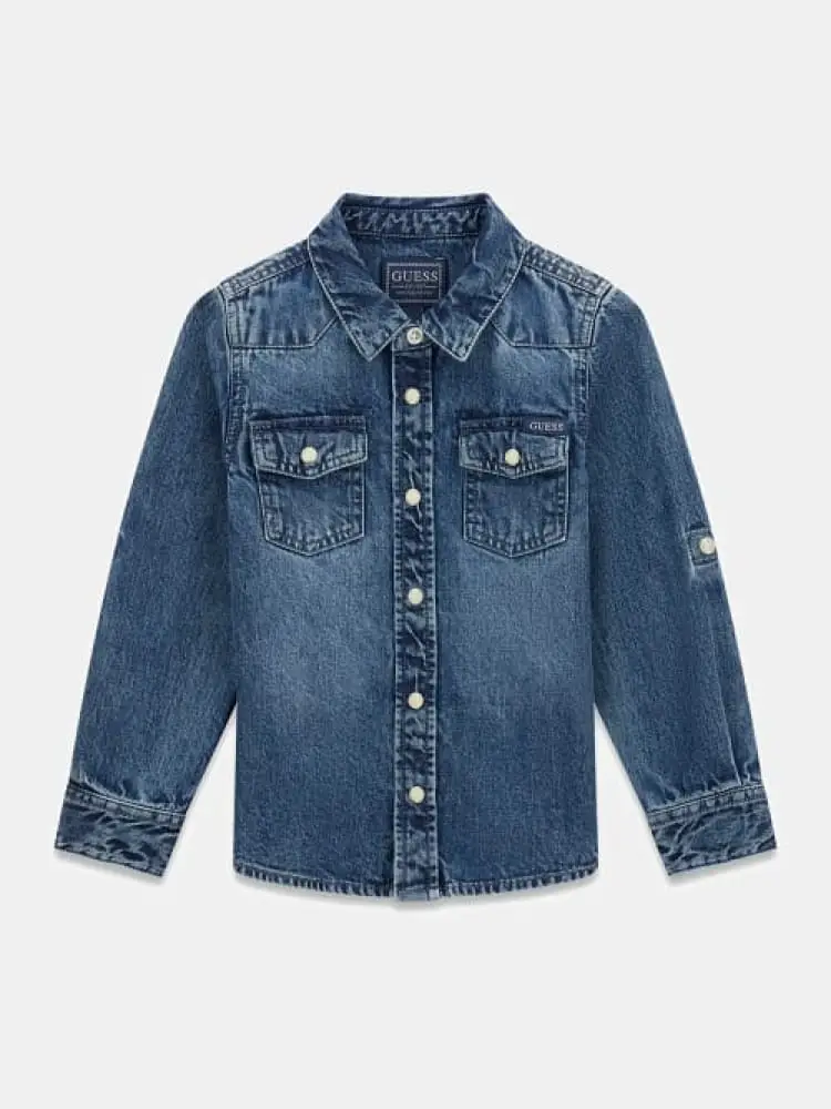 camicia infant in denim blu scuro