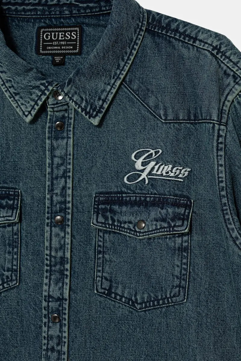 camicia jeans bambino/a colore blu L5BH01 D4EU0 miniatura 3