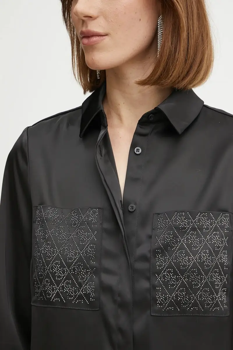 camicia MARGUERITE donna colore nero W5RH40 WFQC2 miniatura 5