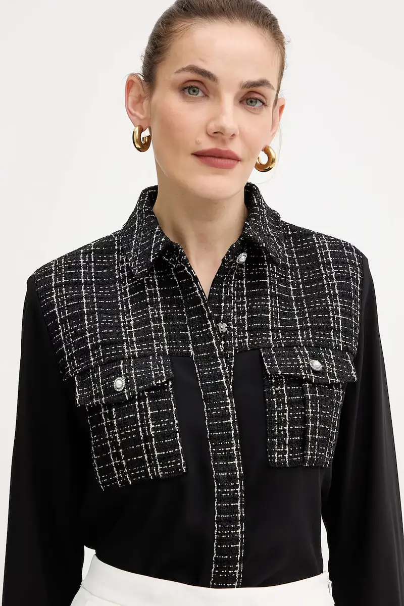 camicia SANDRA donna colore nero W5BH55 W2382 miniatura 4