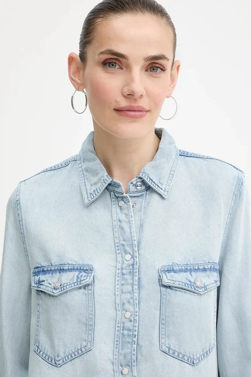 camicia WESTERN donna colore blu W5YH33 D4N61 miniatura 4