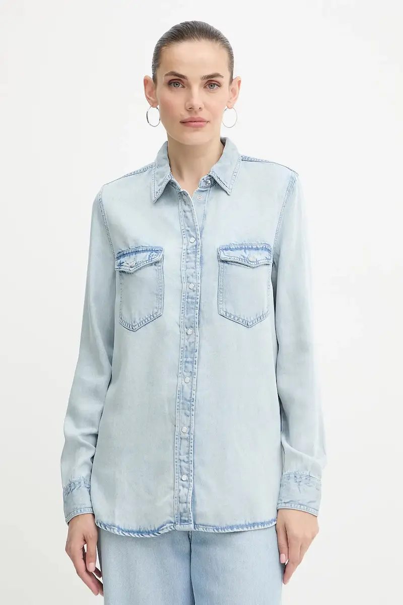 camicia WESTERN donna colore blu W5YH33 D4N61