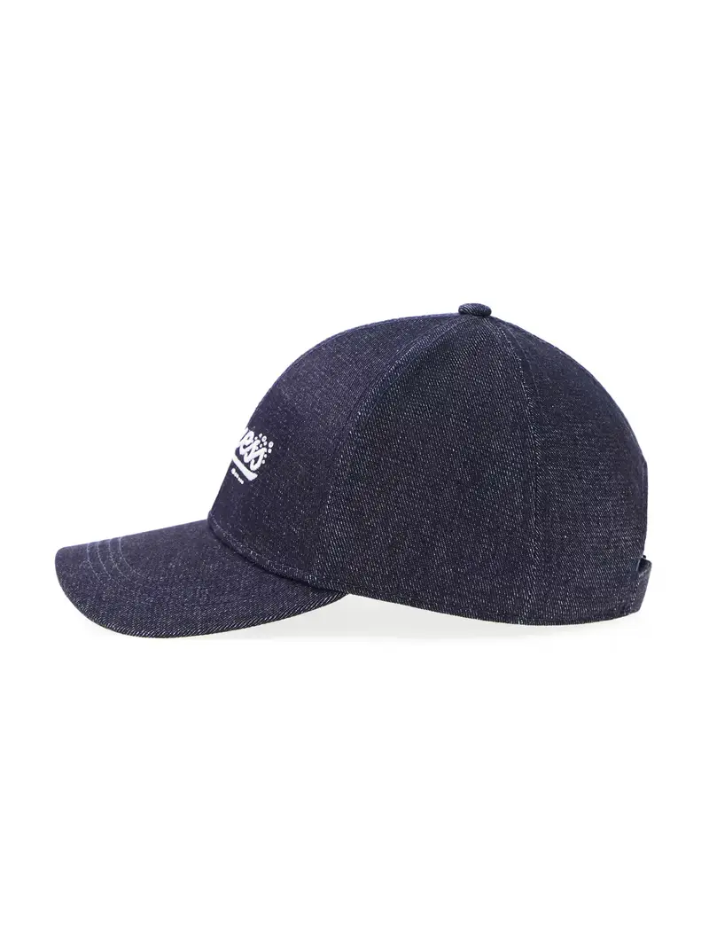 Cappello da baseball blu denim / bianco