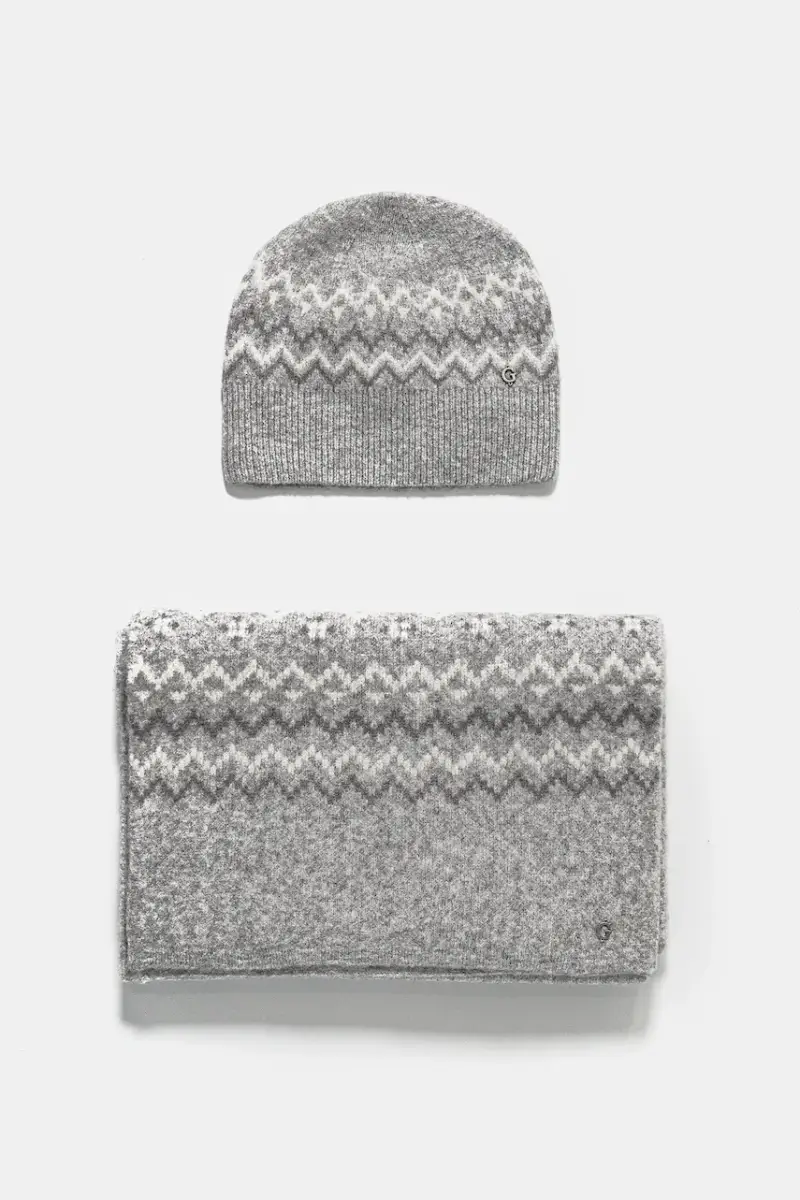 cappello e sciarpa con aggiunta di lana colore grigio W5PZ18 Z3LQ0