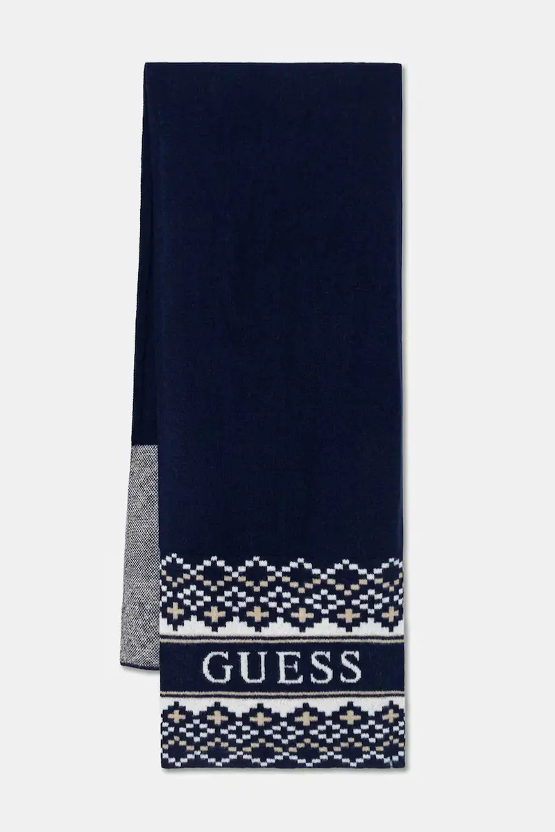 cappello e sciarpa con lana colore blu navy M5BZ44 Z4142 miniatura 2