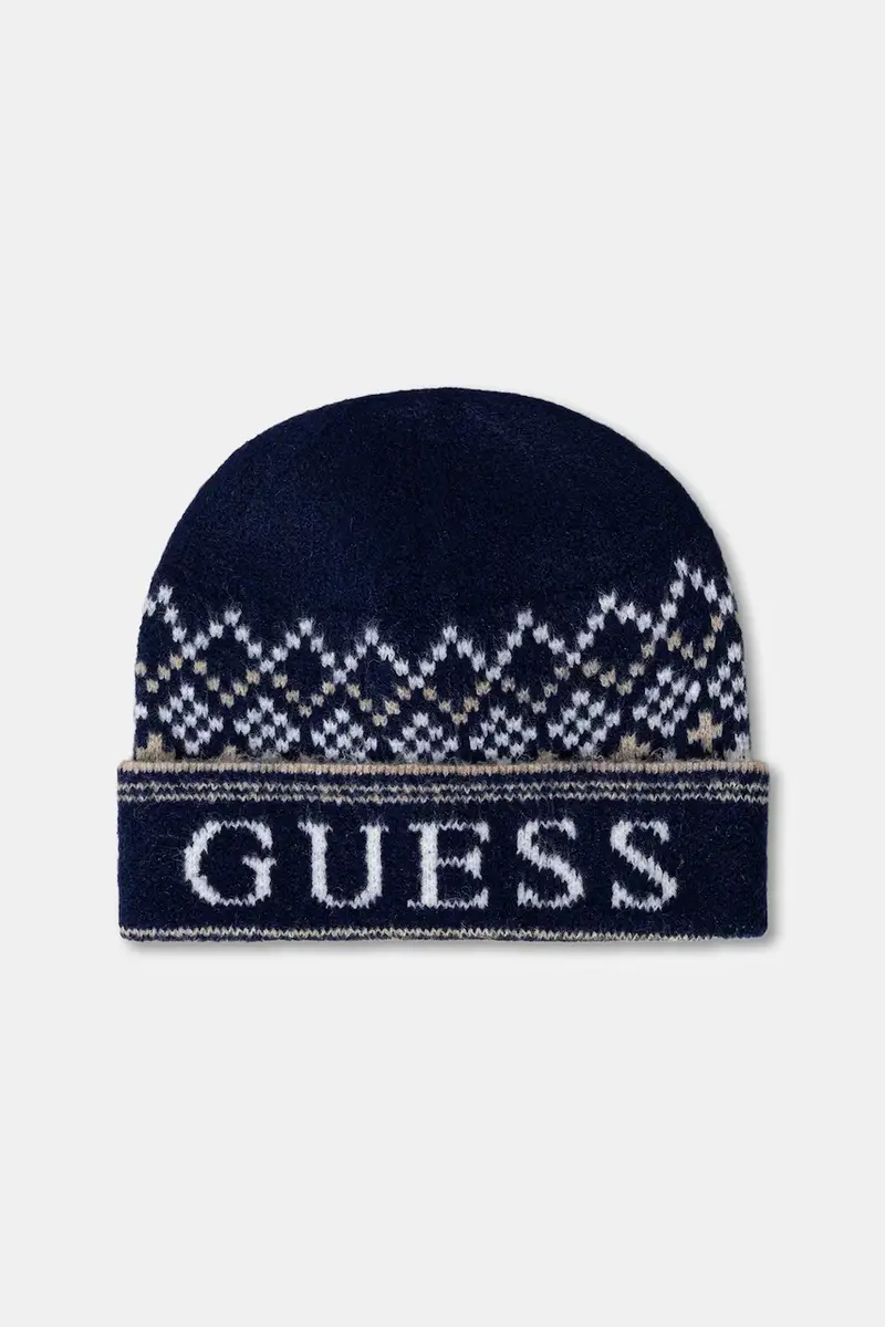 cappello e sciarpa con lana colore blu navy M5BZ44 Z4142 miniatura 3