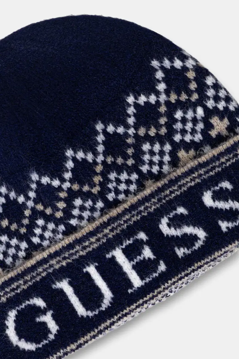 cappello e sciarpa con lana colore blu navy M5BZ44 Z4142 miniatura 5