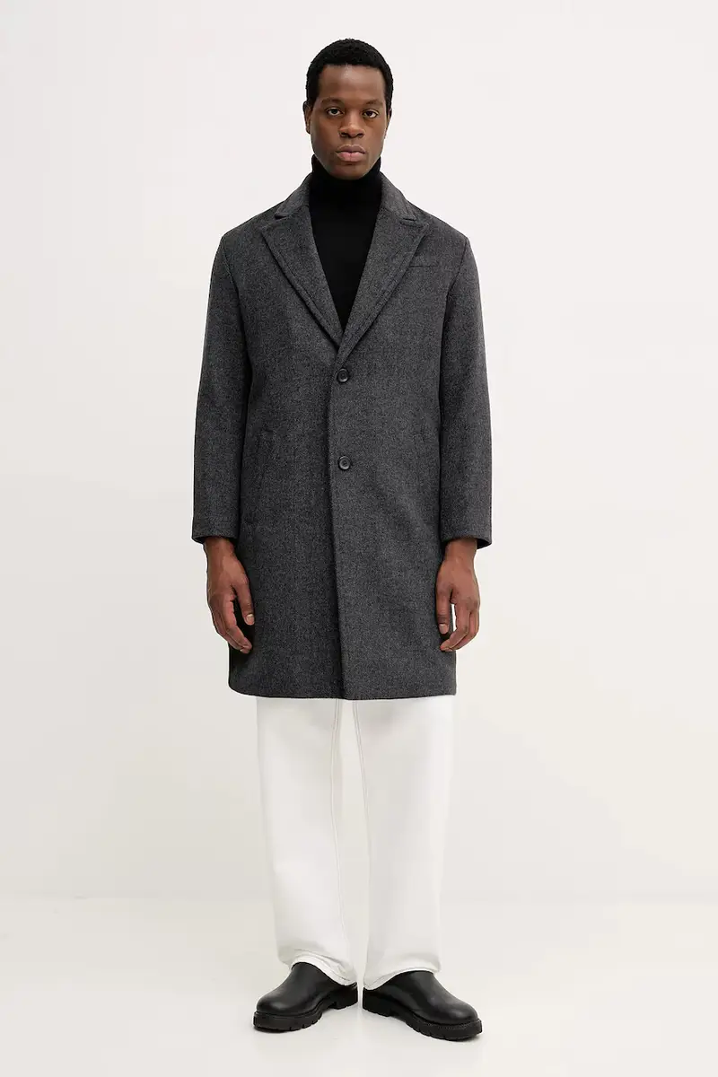 cappotto con lana AUSTIN colore grigio M5BL0J W2580