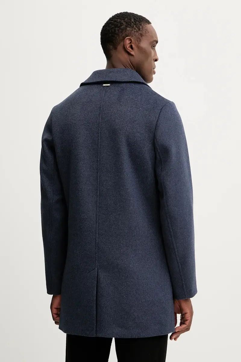 cappotto con lana Blu miniatura 3