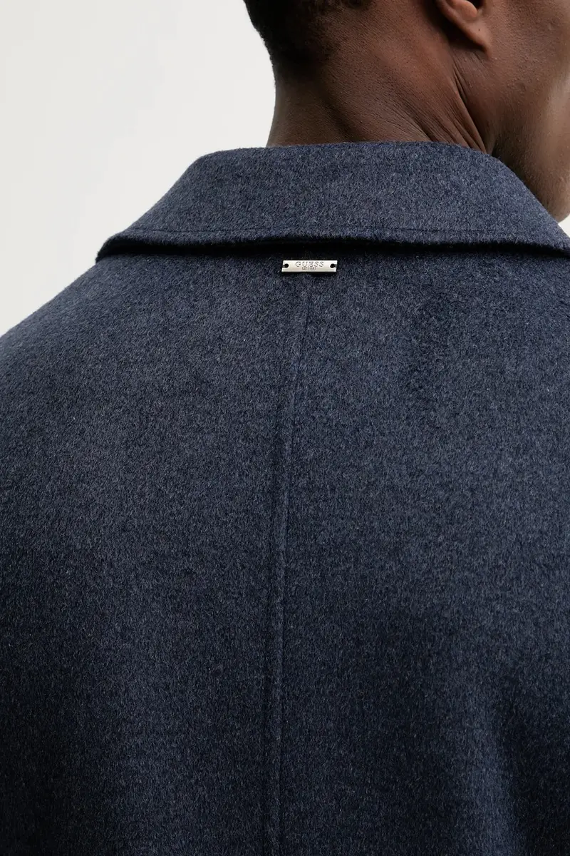 cappotto con lana Blu miniatura 5