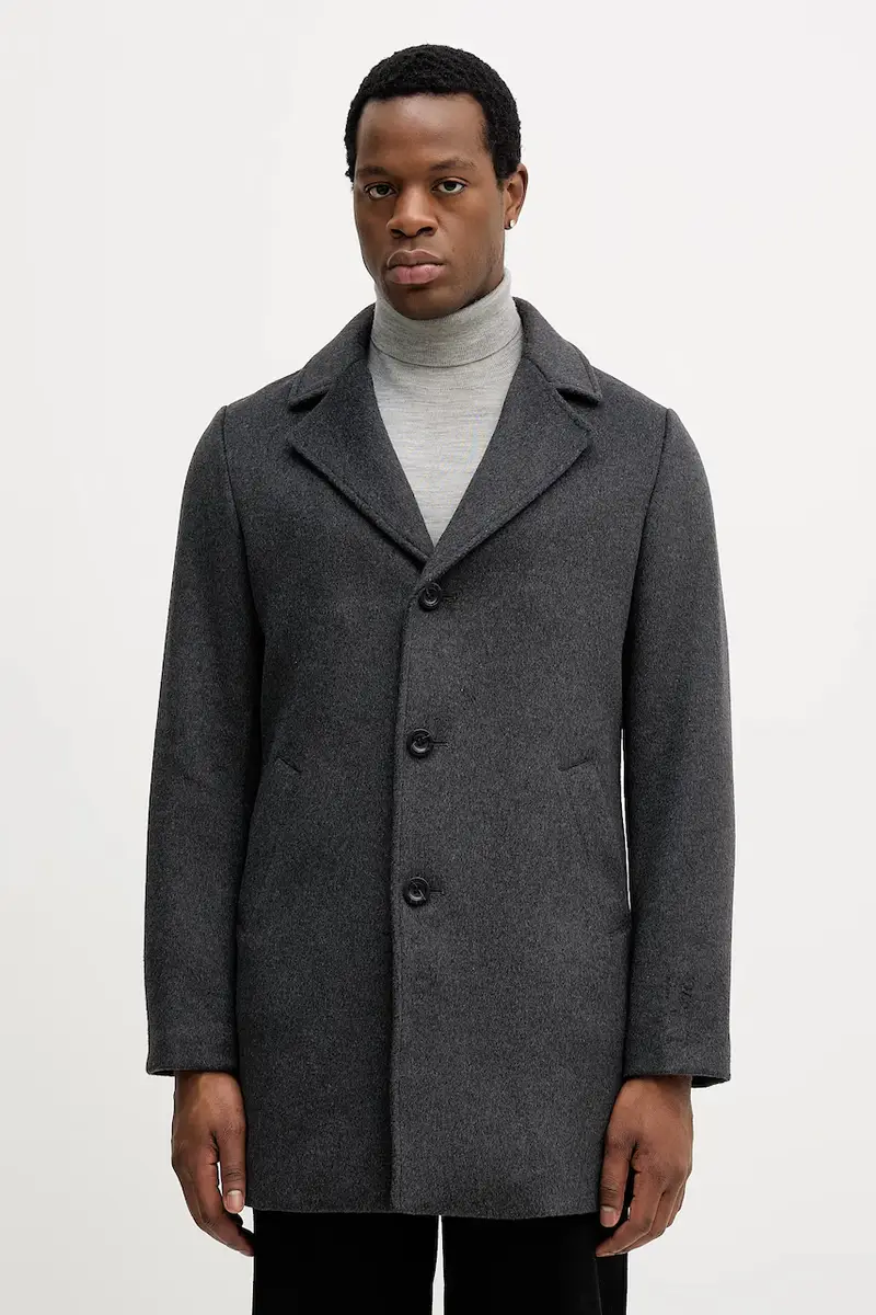 cappotto con lana Grigio