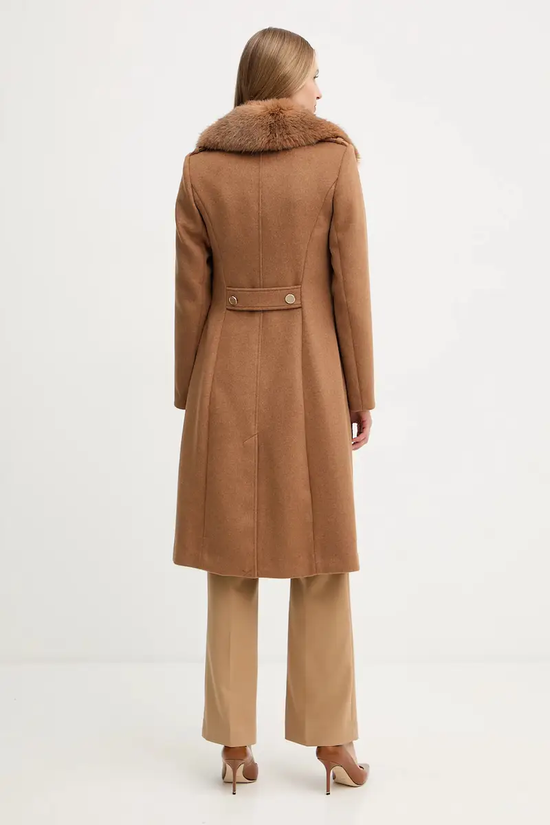 cappotto con lana KAROLE colore marrone W5BL19 W2642 miniatura 3