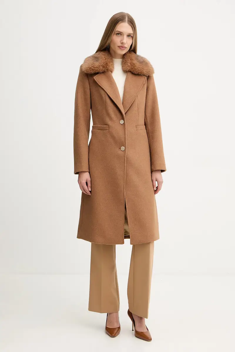 cappotto con lana KAROLE colore marrone W5BL19 W2642