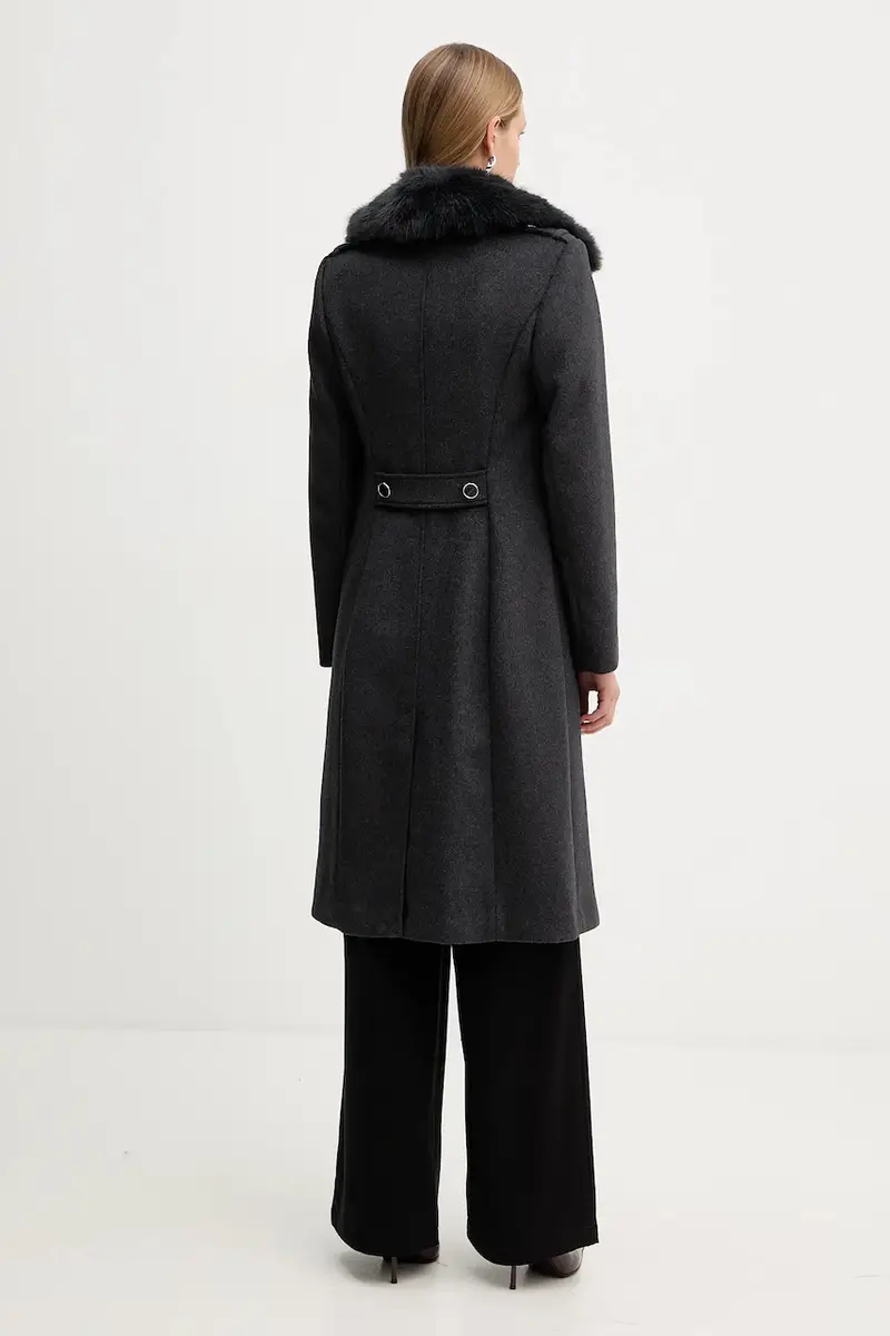 cappotto con lana KAROLE Grigio miniatura 3