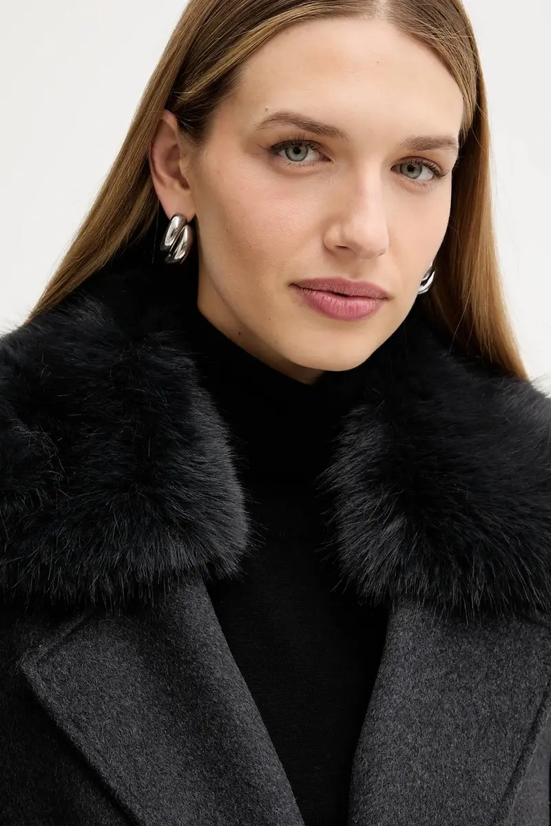 cappotto con lana KAROLE Grigio miniatura 5