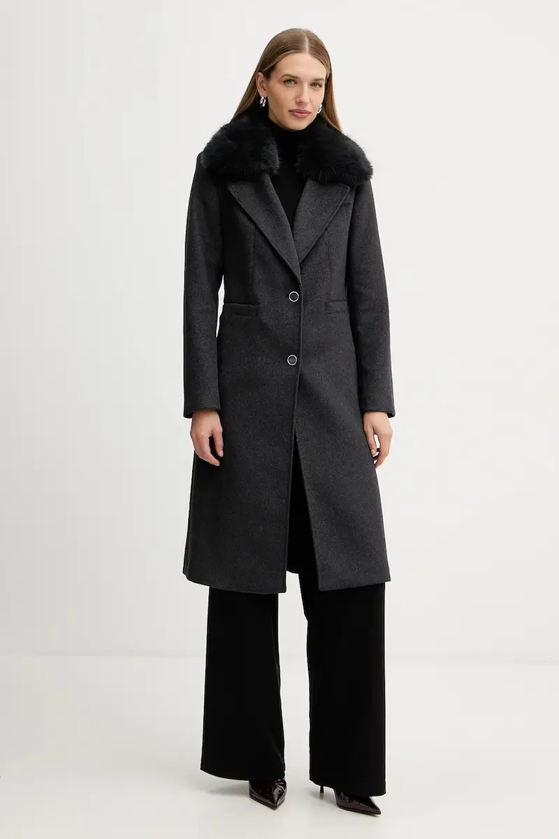 cappotto con lana KAROLE Grigio