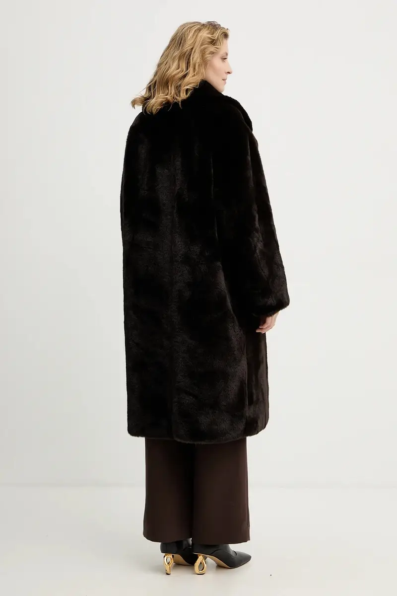 Guess Cappotto donna Marrone in pelliccia sintetica miniatura 3