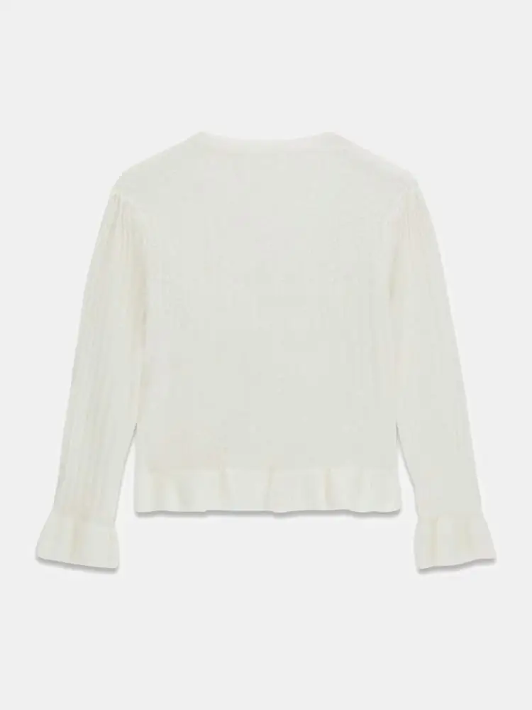 cardigan bianco bambina mini logo miniatura 2