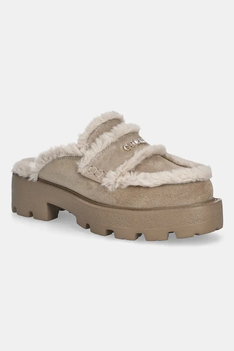 ciabatte slide in camoscio YANETA colore beige FLFYAT SUE06