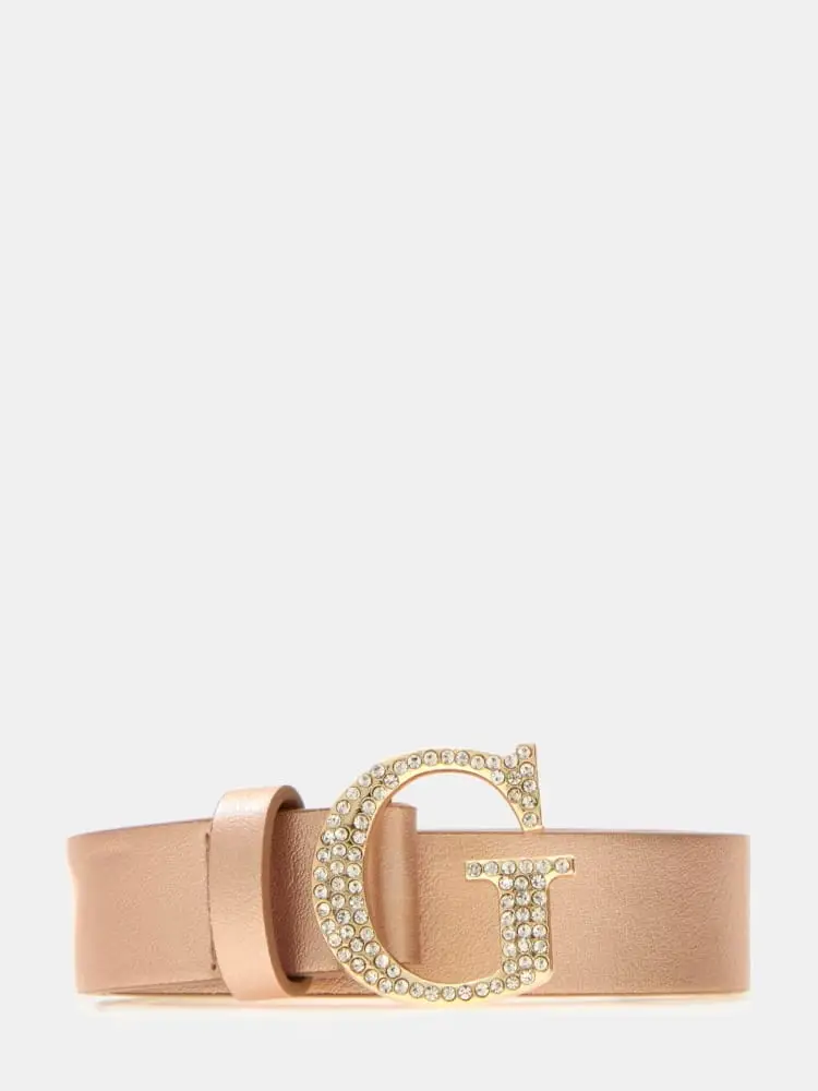 cintura rosa bambina logo con strass