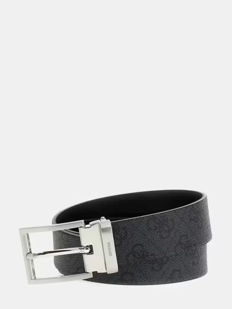 cintura uomo milano reversibile in ecopelle monogram nero nero