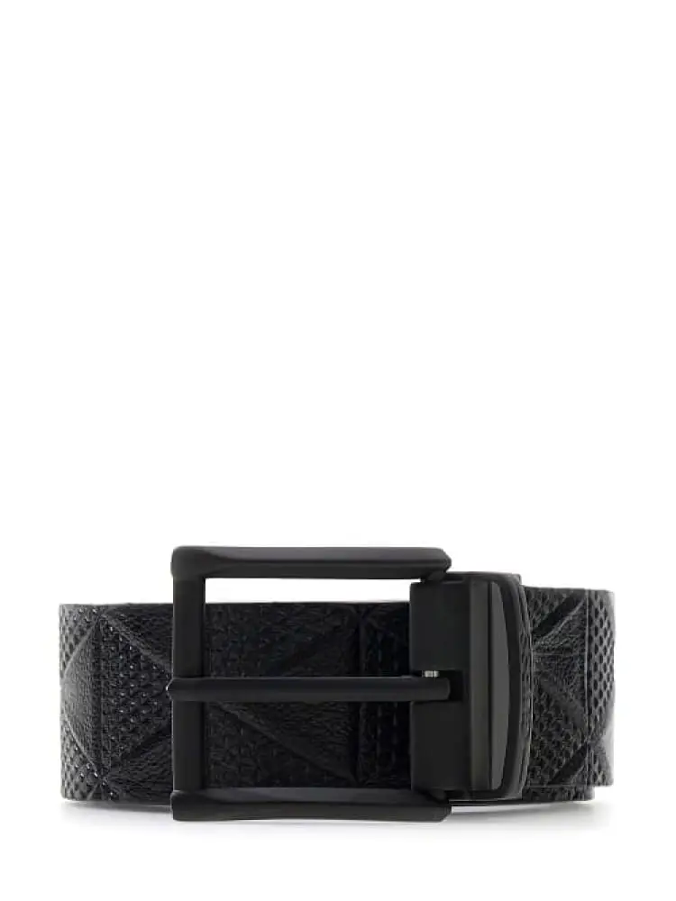 cintura uomo regolabile e reversibile torino in ecopelle nera