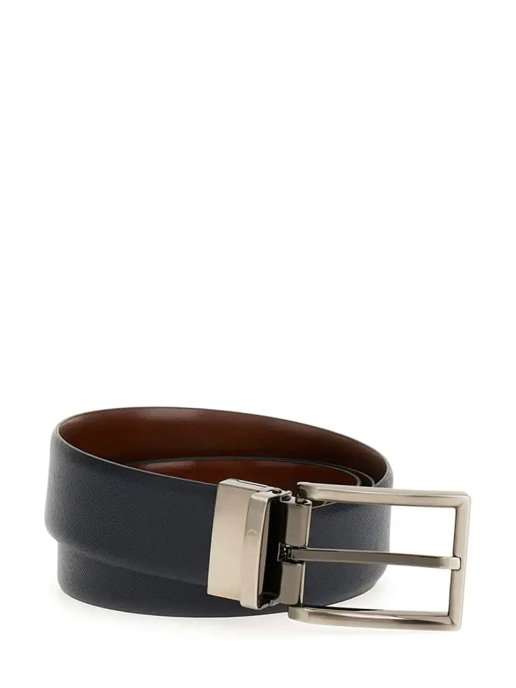 cintura vera pelle saffiano double face