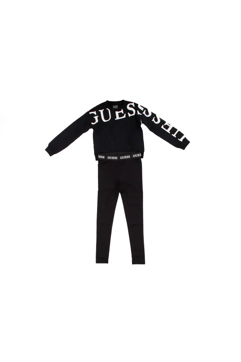 Completo Bambina GUESS Jet black Set ls active top + leggings