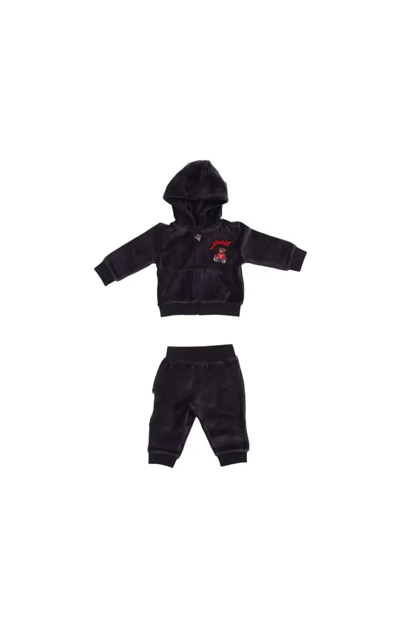Completo Bambino GUESS Blu Set chenille hooded top+pants
