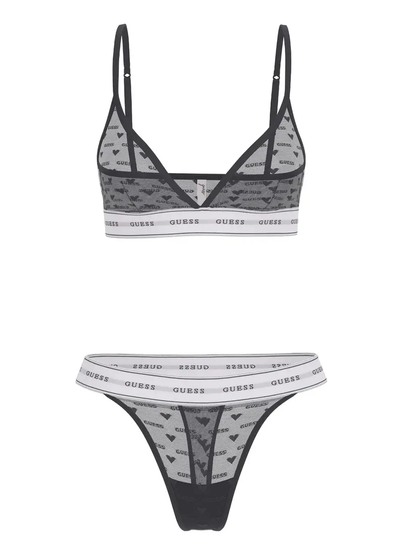 coordinato intimo guess lisa triangle thong da donna - nero