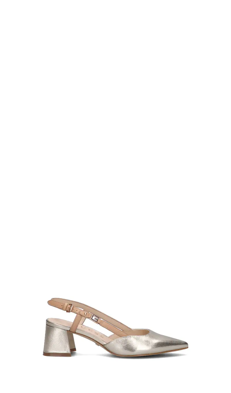 Decollete donna oro in pelle Vario