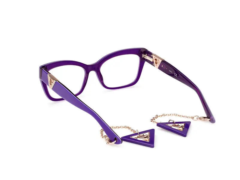 Guess Donna GU2960 081 Montature da vista Acetato Viola Squadrata Normale miniatura 2