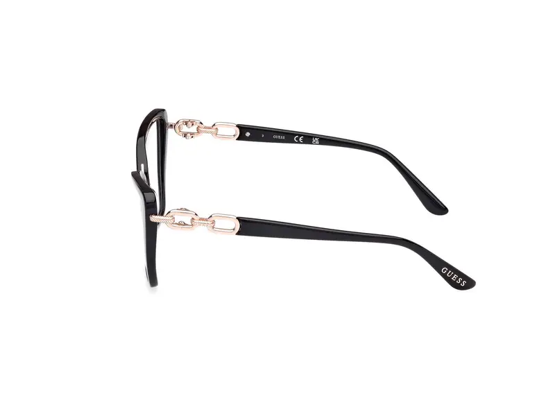 Guess Donna GU50180 001 Montature da vista Acetato Nero Cat Eye Normale miniatura 2