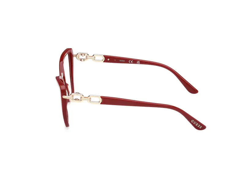 Guess Donna GU50180 066 Montature da vista Acetato Rosso Cat Eye Normale miniatura 2