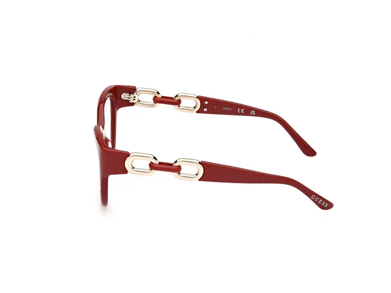 Guess Donna GU50182 066 Montature da vista Acetato Rosso Cat Eye Normale miniatura 2