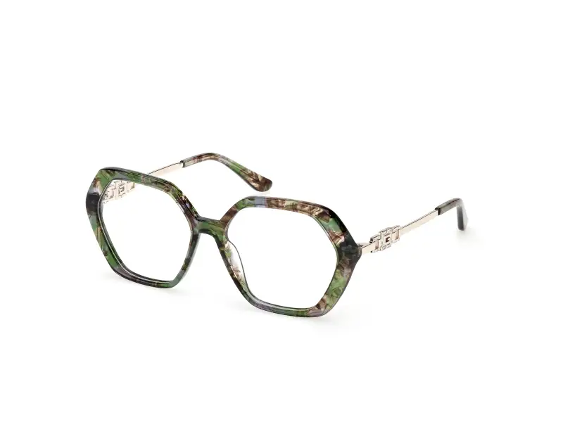 Donna GU50317 098 Montature da vista Acetato Verde Geometrica Normale