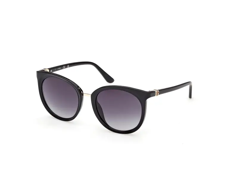 Donna Guess GU00282 01B Occhiali da sole Iniettato Nero Fumo Rotonda Normale