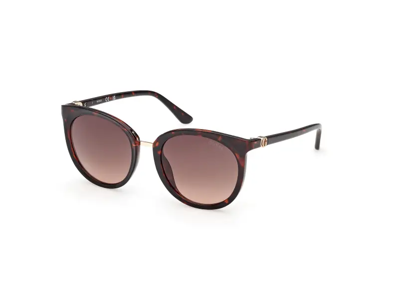 Donna Guess GU00282 52F Occhiali da sole Iniettato Havana Marrone Rotonda Normale