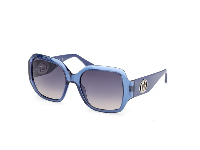 Donna Guess GU00283 90B Occhiali da sole Iniettato Blu Fumo Squadrata Normale