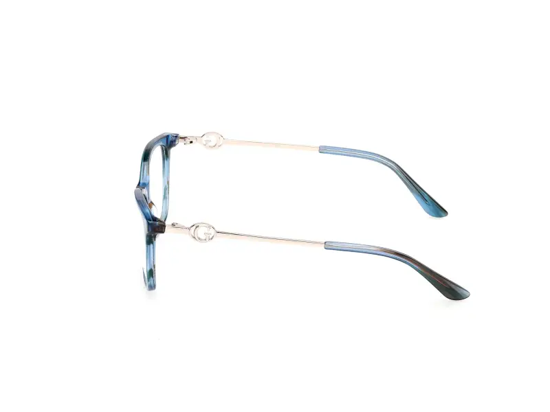 Donna Guess GU50349 092 Montature da vista Acetato Blu Squadrata Normale miniatura 3