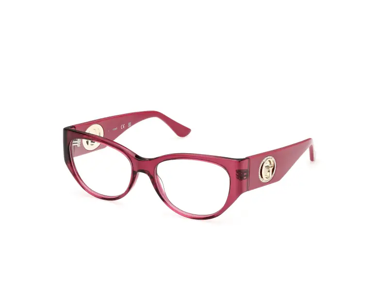 Donna Guess GU50351 069 Montature da vista Acetato Bordeaux Cat Eye Normale