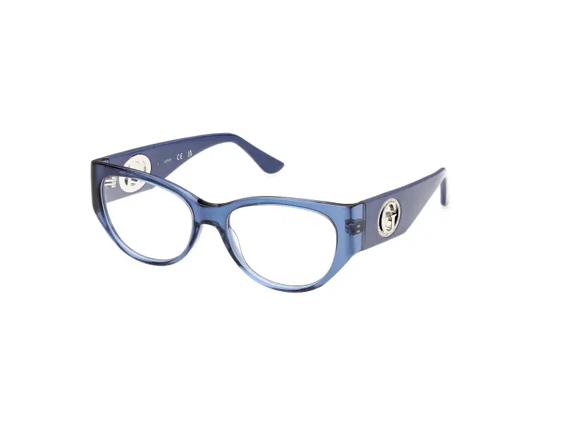 Donna Guess GU50351 090 Montature da vista Acetato Blu Cat Eye Normale