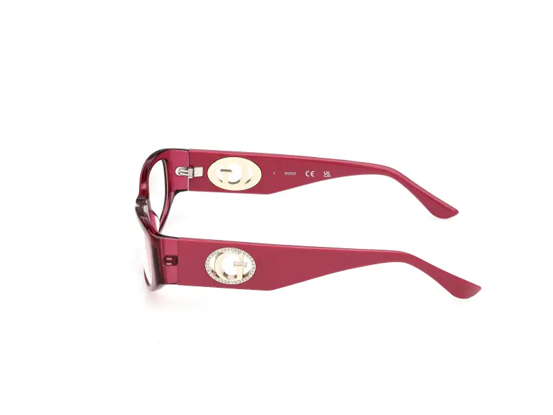 Donna Guess GU50352 069 Montature da vista Acetato Bordeaux Rotonda Normale miniatura 3