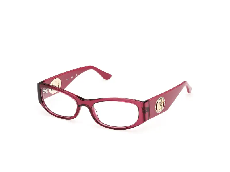 Donna Guess GU50352 069 Montature da vista Acetato Bordeaux Rotonda Normale