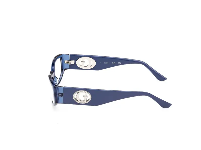 Donna Guess GU50352 090 Montature da vista Acetato Blu Rotonda Normale miniatura 3