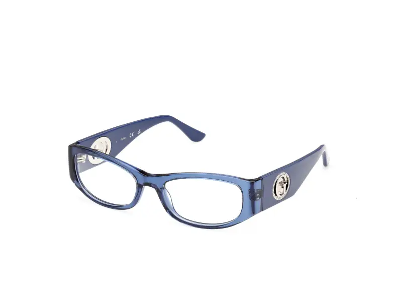 Donna Guess GU50352 090 Montature da vista Acetato Blu Rotonda Normale