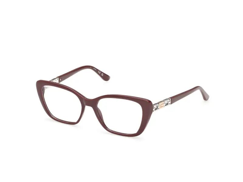 Donna Guess GU50358 069 Montature da vista Acetato Bordeaux Squadrata Normale