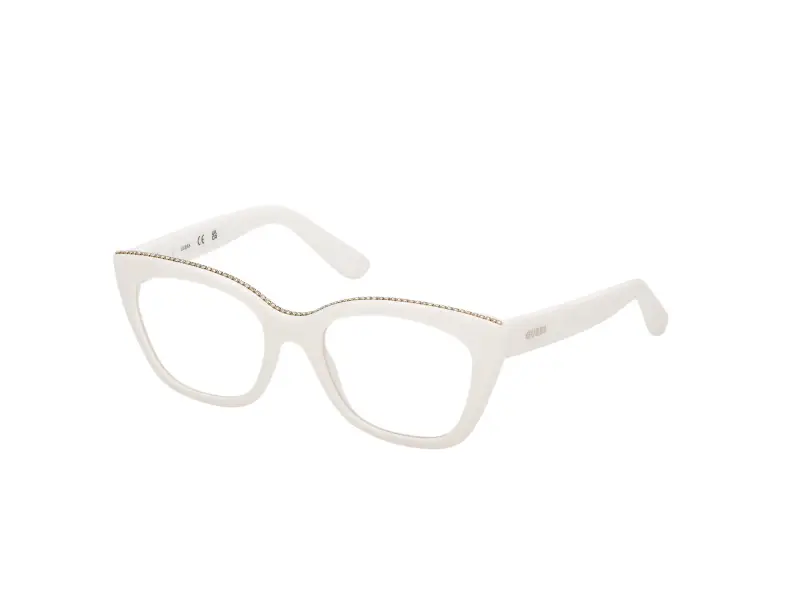 Donna Guess GU50361 021 Montature da vista Acetato Bianco Squadrata Normale